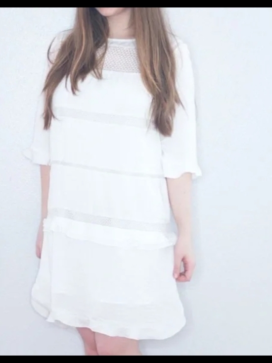Who What Wear Dresses & Skirts - White Lace-Trim A-Line Dress